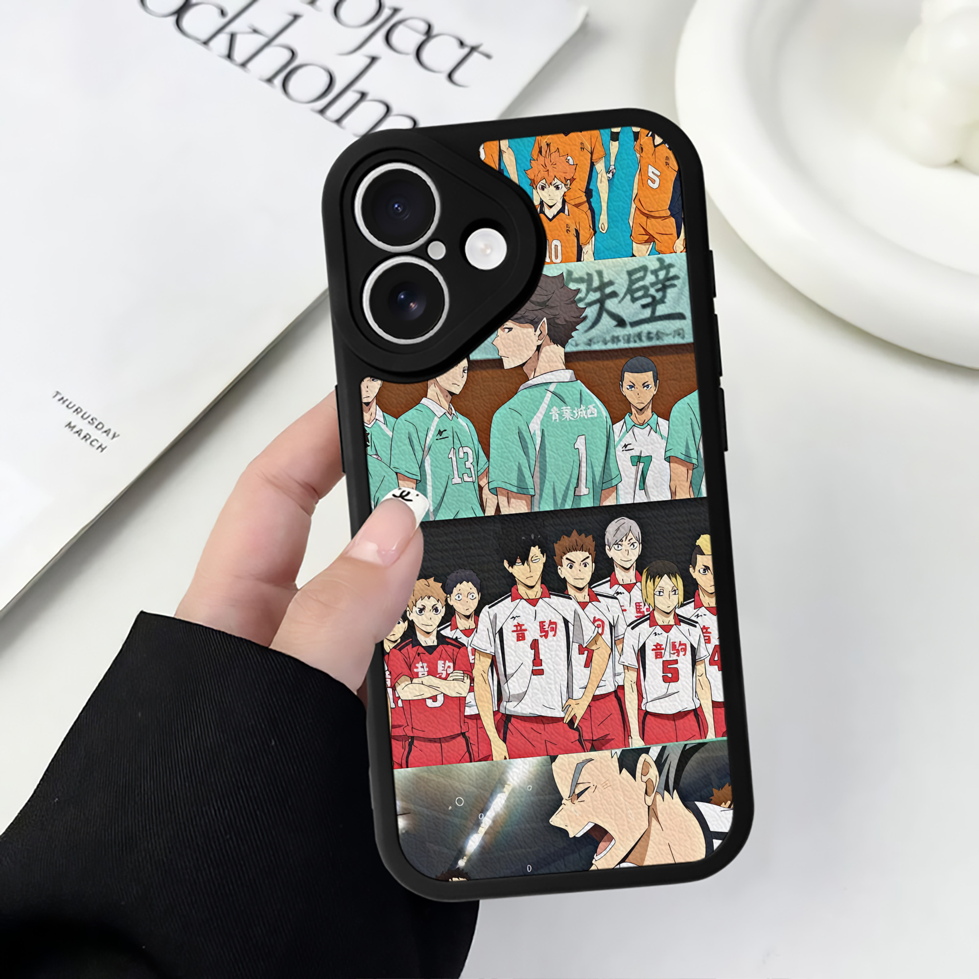（画像用） ハイキュー!! Haikyu!! 【iPhone 16シリーズ対応】シリコンスマホケース（レザー調） 材質：シリコン